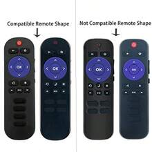 Silicone Remote Case For  Sharp Hisense Sanyo RCA Insignia Magnavox JVC Element ONN Westinghouse  Hitachi Roku TV Remotes Black Ultra-Slim Protective Cover With Built-In Stylus - 黑色的 - 查看 3