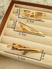 1pc Punk Style Personalized Gold-Tone Tie Clip, Suitable For Men's Formal Occasions - Yellow Gold - View 3