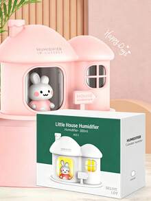 Small House Dual-Nozzle Humidifier With USB Power, Large Mist Humidifier For Desktop, Bedroom, Home Use With Night Light, Quiet Design - Little House Colorful Night Light Humidifier - View 10