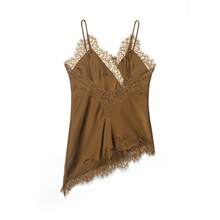 Model Terbaru Atasan Camisole Seksi dengan Hiasan Renda untuk Wanita, Cocok untuk Musim Panas. - Mustard Yellow - View 10