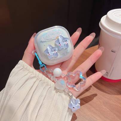半透明3D云朵+吊坠，适用于三星Buds FE、Buds 3/Buds 3 Pro无线耳机保护壳、Buds Pro保护壳、Galaxy Buds Live无线蓝牙耳机保护壳、Buds2软壳、2Pro耳机保护壳（女士款）。