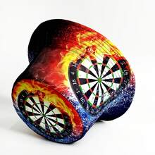 1pc New Dart Board Printed Bucket Hat, Interesting Gift, Reversible Personalized Hip Hop Rock Street Bucket Hat - Red - View 2