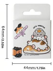 Caja de pegatinas, diseño lindo de hámster, calcomanías impermeables para scrapbooking, álbumes de fotos, manualidades DIY - Multicolor - Ver 7
