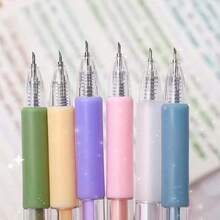 5pcs Carving Knives + 5pcs Replacement Blades Set, Retractable Morandi Color Precision Paper Knives, Ceramic Blades - Light Pink, Purple, Light Blue And Sky Blue, Fine Crafts Art Tools Suitable For School, Home, Office And DIY Projects, Household Handmade | Fashionable Pen-Shaped Design | Retractable Blades - Multicolor - View 7