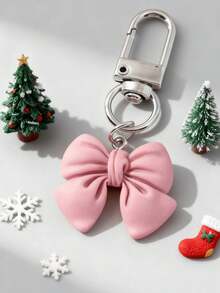 1PC Premium Metal Electroplated Pink Keychain, Sweet And Fresh 3D Bowknot Bag Charm – Stylish Lightweight Accessory (25g) Boasting Durable, Scratch-Resistant Quality – Ideal For Home Use, Daily Commute, Travel Journeys, Outdoor Adventures, Business Trips, Parties, Friendly Gatherings – Wonderful Gift Choice For Juniors, Couples, Spouses, Colleagues, Friends, Elders, Kids, Classmates, Teachers – Limited To 1PC Per Customer – Perfect For Decorating Bags And Keys To Add Feminine Charm And Upgrade Daily Style - 粉色 - 查看 2