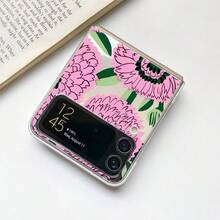 Flower Pink Dandelion Floral Pattern Transparent Phone Case Compatible With Samsung Z /Flip6/Flip5/Flip4/Flip3 Featuring A Clear Cover - Multicolor - View 6