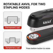 Eagle Desktop Stapler With 1000 Staples, 20 Sheets Capacity, Office Stapler Compatible With 24/6 & 26/6 Staples, Front & Reverse Stapling, Perfect For Office, Home Use - Sets - View 3