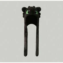 Universal Pictures 无牙仔动漫耳罩毛绒帽 - 户外旅行冬季保暖耳罩，电影主题派对和寒冷天气时尚，灰黑色设计 - 黑色 - 查看 8