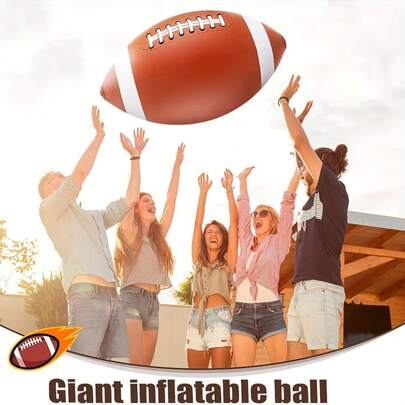 1/3/6pcs Inflatable Rugby/Beach Balls, Thick PVC Water Balls, Party Sports Theme Props, Lawn Activity Decor, Reusable For Outdoor BBQ Party, Sports Enthusiasts Party/Birthday Party Decoration