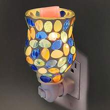 OSALADI Lampara De Fragancia Electrica Con Calentador De Cera Aromatica Enchufable Luz Nocturna De Mosaico Para Aceites Esenciales Ambiente Acogedor En Hogar Oficina - como en la foto - Ver 3