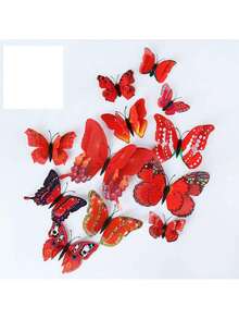 12pcs 3D Realistic Double-Layer Butterfly Wall Stickers - Brighten Your Home, Creative Decor For Living Room, Bedroom, Room, Wall, Kitchen, Home - Double Butterfly - View 16