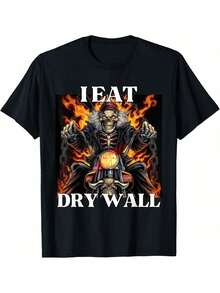 Men's Short Sleeve T-Shirt Funny T-Shirt For Men Me Asf Apple Funny Apple Face Meme Wapple T-Shirt Unisex Soft Fabric, Breathable, Comfortable Short Sleeve T-Shirts Perfect For Summer - I Eat Drywall Funny Skeleton Meme - View 1