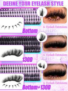 400/402/150PC Fluffy Lash Clusters Kit - Thick Cluster Eyelash Extensions, Faux Mink Individual Lashes, D Curl DIY At Home, Manga Cluster Eyelash Extensions, Mink Strips Lashes Thick & Fluffy! #NaturalLook #MegaVolume #DiyLash #AtHomeBeauty #BeginnerFriendly #FalseEyelashes #EyeLashClusters #IndividualEyelashes #Lashes #FakeLashes" - Multicolor - View 6