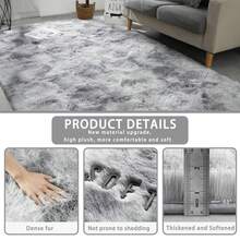eluckya Plush And Thick Long-Pile Carpet, Super Soft And Comfortable Rug, Non-Slip Thick Pile Carpet, Suitable For Bedrooms, Living Rooms, Bathrooms, Dorm Rooms, Room Decor, Kitchen Essentials, Family Gatherings, Valentine's Day, Birthday Parties, Home Decor, Bedroom Decor. - 淺灰色 - 查看 5