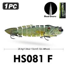 PRO BEROS PROBEROS 1PC 鲈鱼路亚饵 5.12/6.57英寸 鳟鱼水面多节泳饵 慢沉仿生泳饵 淡水/海水鲈鱼逼真路亚饵套装 - 13CM/5.12inch - 查看 18