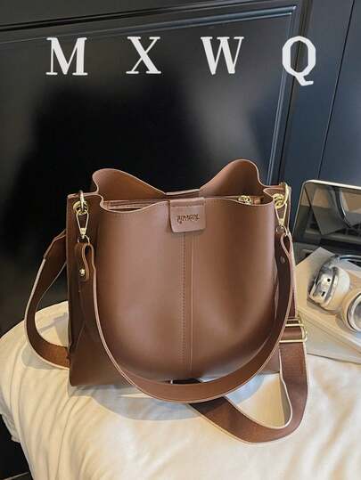 女士大容量手提包，新款纯色高端休闲通勤斜挎单肩包