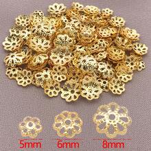 50个18K镀金花形珠帽,精美镂空花形珠帽,适用于DIY耳环、手链、项链等工艺品制作 - 彩色 - 查看 2