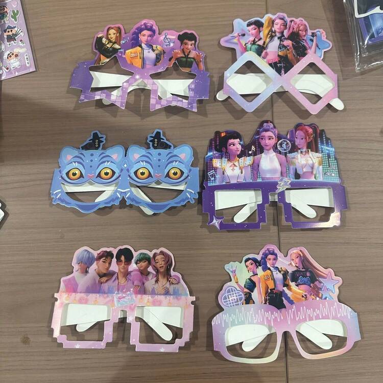 6pcs 2025 New Square Eyewear KPop Girl DDemon HHunters Glasses Adult Birthday Party Decorations Cartoon Anime Hunter Baby Shower Supplies,Anime Cartoon Character Gifts, Holiday Gifts For Fans And Friends, New Year Gifts Random Style[There Is A Difference Between The Actual Product And The Product Pictures, But It Does Not Affect The Appearance.][Style Sent At Random] - A - View 6
