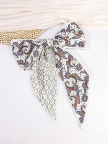 1条女士时尚优雅百搭高端复古腰果双面真丝围巾，可作颈巾配饰，搭配连衣裙、牛仔裤、领带、发带、薄围巾，春夏款 - 彩色 - 查看 9