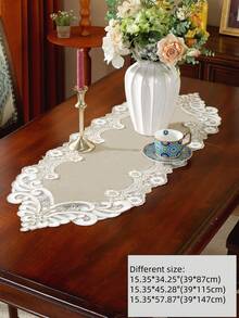 ABEST6522 Home&Living store 1 pezzo Runner da tavolo in 100% poliestere con pizzo, traforato, artistico e fresco, come regalo, decorazione per la stanza, decorazione per la casa multi-scena per uso interno & esterno, mobili da esterno. Perfetto per uso interno & esterno: soggiorni, camere da letto, patii, giardini, picnic, PC - Cachi - Visualizzare 16