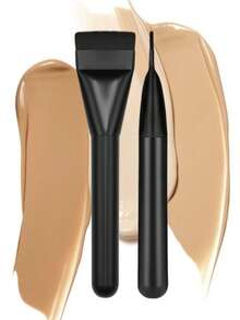 OEIEZ Professional Korean-Style Liquid Foundation Brush, Flat & Soft Bristles, Suitable For Liquid Foundation And Cream Makeup, Achieve Seamless Application (Black) - Black - View 9