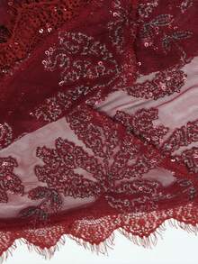 Burgundy Sleeveless Sequin Irregular Slim Party Sequin Dress Sexy Women's Clothing - 酒紅色 - 查看 9