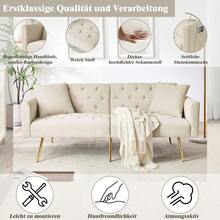 Sofa Bed Mattress - Beige + Velvet - View 3