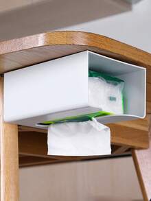 1pc Bathroom Tissue Box, Wall-Mounted Waterproof Toilet Paper Holder, Home Restroom Tissue Storage Box - Multicolor - View 6