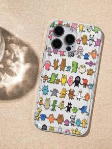 Hand In Hand Animal Print Clear Case Compatible With IPhone 13/11/17/17pro/16/14/15/15pro/15 Plus/15 Promax/7plus/8plus/X/Xs Max/Xr/11pro/12pro/13pro/14pro/12mini/13mini/11promax/12promax/13promax/14promax/14plus/17pro Max/17Air/6/6s Plus/7/8/16Pro/16plus/16promax/Se2/17promax&Compatible With Samsung Galaxy/A54/A14/A12/A13/A15/A32/A33/A24/A52S/S20/S21/S22/S23/S24/S23Plus/S24ultra/S25/A15/A33/A23 - Multicolor - View 5