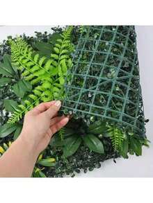 1片人造草坪墙板，带花卉图案，可用作隐私屏障草坪屏风背景，室内家居绿墙，适用于围栏、花园、婚礼、圣诞节、万圣节、复活节、园艺装饰。 - 排柵 - 查看 6