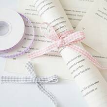 5yards 10mm Wavy Edge Plaid Ribbon Grid Bows & Ribbons For Home Wedding Christmas Valentine's Day Decorations DIY Gift Wrapping - Pick Colors - View 3