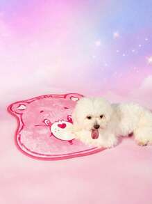 Care Bears X PETSIN 1PC Pet Cat Dog Universal Pink Bear Cartoon Cute Pattern Printed Plush Warm And Comfortable Dog Sleeping Mat - Bear head floor mat - View 8
