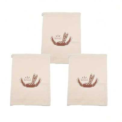 1pc Ecobake Reusable Linen Bread Bag, Rectangular Storage Bag, Suitable For Homemade Bread, Unbleached Homemade Bread Freshness Bag, Reusable Vegetable And Fruit Bag