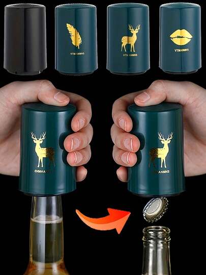 Portable Automatic Bottle Opener, Easy Operation, Magnetic Cap Opener, Unisex, Creative Household, Kitchen, Party Essential, Outdoor, Bar, Home Kitchen Accessory, Coffee Bar Essential, Gentleman Gift
