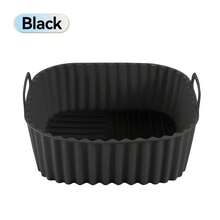 方形空气炸锅内衬垫 | 加厚硅胶烘焙垫托盘，不粘，易清洁，适用于 3-8 夸脱空气炸锅 - 彩色 - 查看 13