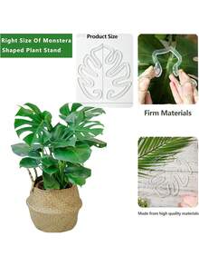 20pcs Plant Stem Support Rack, Acrylic Leaf Shaped Plant Support Stand, Acrylic Montserrat Stabilizer Clip For Climbing Plants, Turtle Shell Bamboo Clamp Set, Ideal Plant Support,Unique And Beautiful Plant Stand To Keep Plant Stems And Roots Upright For Thriving Growth Indoor Outdoor Plants,Indoor And Outdoor Climbing Plants - A - View 8