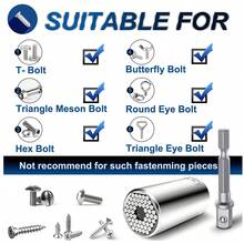 Universal Socket Wrench Set Gator Grip 7-19mm Gift For Men Dad For Him DIY Tool - A - View 7