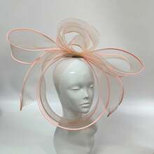 1pc Large Mesh Veil Hair Accessory For Women, Wedding Hat, Clip-On Hair Ornament, Kentucky Church Party Headpiece, Tea Party Accessory - Black - View 19