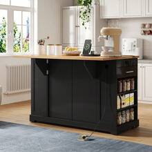 Mobile Storage Islands - Black+Natural + MDF + European - View 10