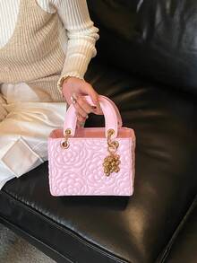 Dedoo Niche 高端 Daifei 女款包 2026 時尚奢華熱銷新款刺繡包，手提包、單肩包與斜挎包，適用度假旅行、通勤、禮物、派對、新娘包 - 粉色 - 查看 7