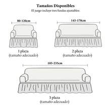 3 Piezas Funda de Sofá con Falda Antideslizante No Se Desliza Terciopelo de Maíz Jacquard Color Sólido Elástica Ajustable Protege el Sofá Lavable a Máquina y Resistente a Manchas Ideal para Hogar y Mascotas Incluye 1 Plaza 2 Plazas y 3 Plazas - Gris - Ver 3