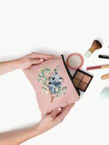Watercolor Koala Pattern, Multifunctional Travel Makeup Bag, Emergency Snack Bag, Durable Polyester Zipper Storage Bag, Storage Bag, Machine Washable Minimalist Design, Suitable For Toiletries, Travel, Vacation, Business, Fitness And Camping, Suitable For Women, Valentine's Day Gift, New Year's Gift, Ramadan Gift, Mother's Day Gift - Multicolor - View 5