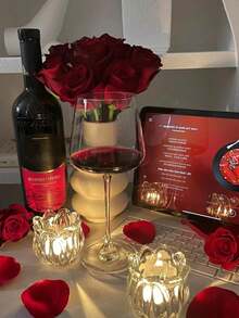 1pc Tulip Glass Candle Holder. Lightweight & Romantic Candlelight Cup. Fragrance Candle Holder. Candle Cup. Holiday Decor - Multicolor - View 6