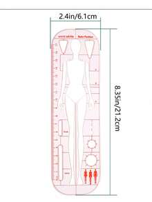 1pc Fashion Design Ruler, Body Template Ruler, Design Technique Tool - Clear - View 9