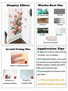 1PC- Wallpaper -[Plants And Flowers]Decorations Home Office Self-Adhesive Wallpaper Removable Wall Stickers For Wall Decor Living Room, Living Room Decor, Bathroom Window Toilet Stickers –Wall Decor For Dining Room Kitchen Wall Art Bedroom Decor Decor - PVC Self-adhesive - View 11