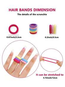 50 Pieces Small Elastic Hair Ties - Black and White - View 2