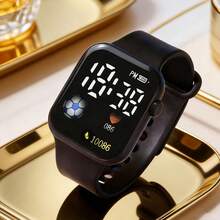 3pcs Unisex Fashion Football Heart Silicone Electronic Watch With Time & Date Display, Suitable As Christmas Gift Or Daily Use - Multicolor - View 5