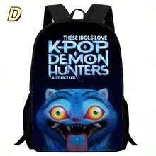 Mattel 新款跨境产品 Huntrix Kpop 女巫狩猎主题卡通印花背包 16 英寸，背包，书包，收纳袋，返校礼物 - 彩色 - 查看 6