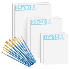 Un juego de seis soportes de lienzo con diez pinceles es un excelente regalo para los amantes de la pintura. - A - Ver 1