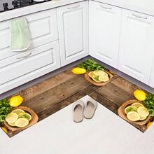 1pc Lemon Pattern Soft & Comfortable Kitchen Rug, Anti-Slip Oil-Proof Entrance Mat, Easy To Clean, Absorbent Bedside/Hallway/Bathroom/Laundry Room Decor - Multicolor - View 5